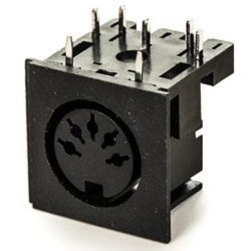Deltron Zásuvka DIN, řada: 671, počet kontaktů: 5, velikost: Standard, 100 V ac, orientace těla: Pravý úhel 2A, formát