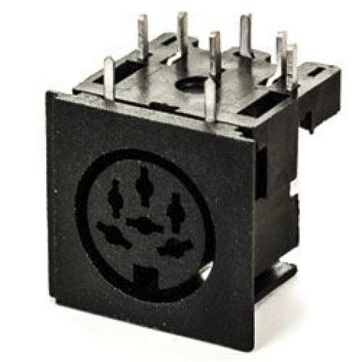 Deltron Zásuvka DIN, řada: 671, počet kontaktů: 8, velikost: Standard, 100 V ac, orientace těla: Pravý úhel 2A, typ
