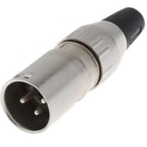 Deltron Konektor XLR, barva Stříbrná, počet kontaktů: 4, orientace těla: Rovný Vnější, pokovení: Stříbrná, Kabel, 50 V