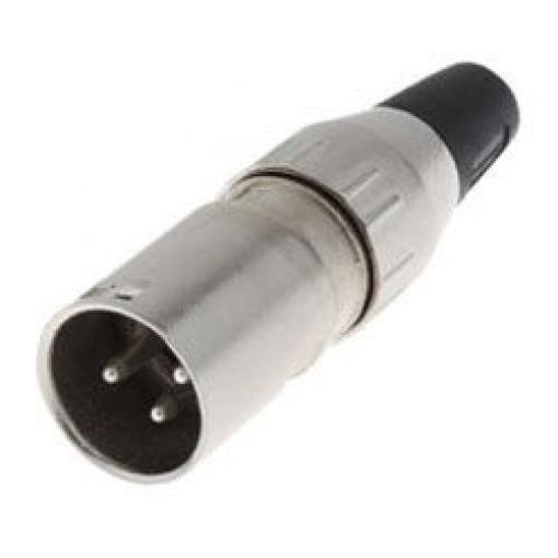 Konektor XLR, Samec, počet kontaktů: 3, pokovení: zlato, Kabelová montáž, Krimpovací, 50 V AC, materiál kontaktu: