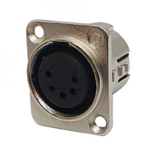 Deltron Konektor XLR, barva Stříbrná, počet kontaktů: 5, orientace těla: Rovný Vnitřní, pokovení: Stříbrná, Panel, 50 V,