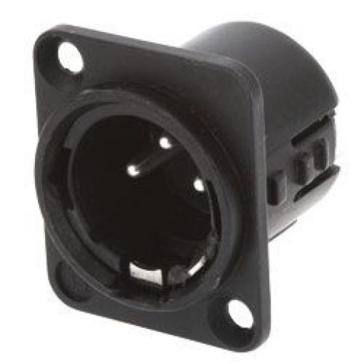 Deltron Konektor XLR, barva Stříbrná, počet kontaktů: 3, orientace těla: Rovný Vnější, pokovení: Stříbrná, Panel, 50 V