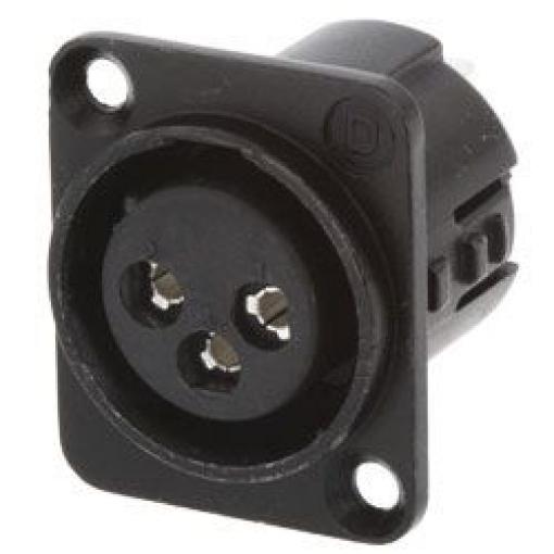 Deltron Konektor XLR, barva Stříbrná, počet kontaktů: 3, orientace těla: Rovný Vnitřní, pokovení: Stříbrná, Panel, 50 V,