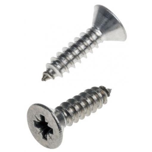 RS PRO Samořezný šroub, Obyčejný, Nerezová ocel hlavice Zapuštěná, délka: 19 mm