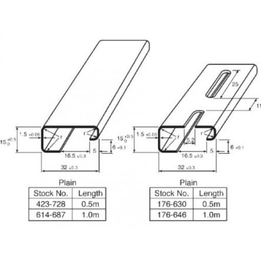 Legrand Lišta DIN Ocel Perforovaný, délka: 2 m, šířka: 32 mm, výška: 15 mm