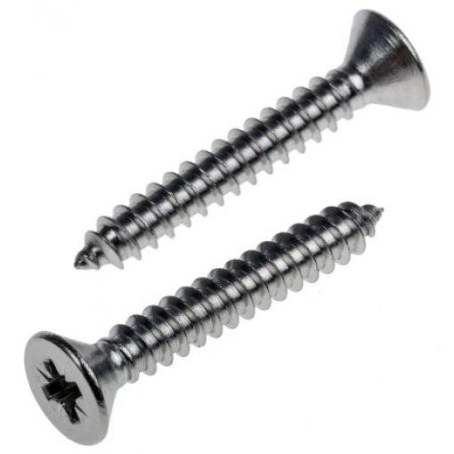 RS PRO Samořezný šroub, Obyčejný, Nerezová ocel hlavice Zapuštěná, délka: 32 mm