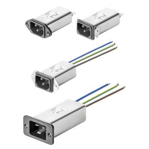 Schaffner Filtr IEC 20A, řada: FN9255 C20 Vnější, Přední montáž, 250 V ac 2 póly, 400 Hz Faston, -25 °C, -25 °C