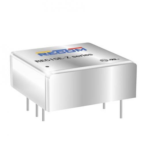 Recom Měnič DC/DC REC15E-Z, výstup: 15 V dc 1.6 kV dc, Vin 24V dc 1 A, Vin 9V 15 W -40 °C 105 °C Průchozí otvor