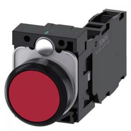 Siemens Tlačítkový spínač, řada: SIRIUS ACT 3SU11 SPDT Panel Okamžité 22 mm 10 A 500 V dc 500 V ac