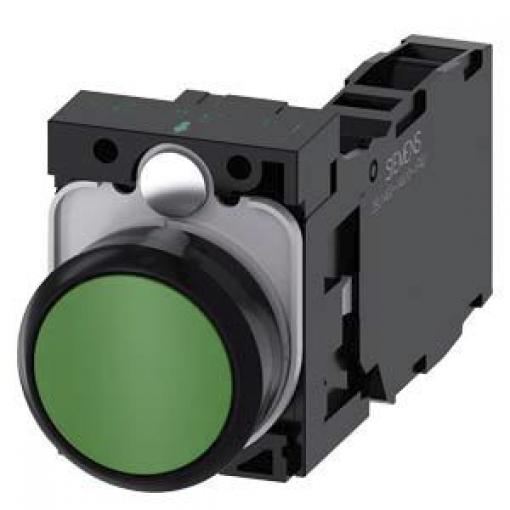 Siemens Tlačítkový spínač, řada: SIRIUS ACT 3SU11 SPDT Panel Okamžité 22 mm 10 A 500 V dc 500 V ac