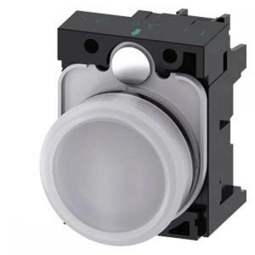Siemens Indikátor, řada: SIRIUS ACT 3SU11 Montáž do panelu LED Bílá, průměr výřezu: 22 mm IP69, IP20, IP66, IP67 Kulatý