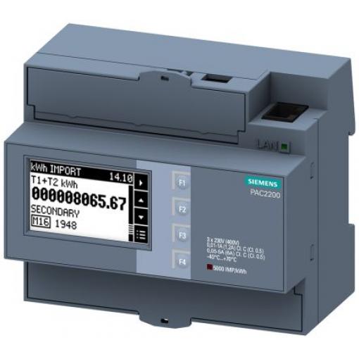 Elektroměr, řada: 7KM PAC2200 LCD 3fázový Digitální Impulzový výstup výška číslice 85 mm Siemens