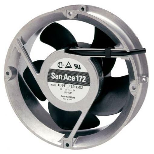 Sanyo Denki Axiální ventilátor, řada: 109E, průtok vzduchu: 509.7 m³/h 31.2 W 24 V dc 1.3 A IP68 51 mm 51 mm 172 mm