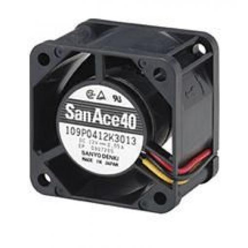 Sanyo Denki Axiální ventilátor, řada: 109P, průtok vzduchu: 25.1 m³/h 3.72 W 12 V dc 310 mA IP68 28 mm 40 mm 40 mm