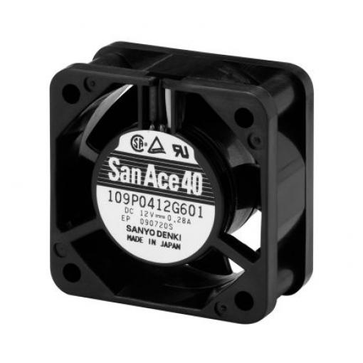 Sanyo Denki Axiální ventilátor, řada: 109P, průtok vzduchu: 35.3 m³/h 6.6 W 12 V dc 550 mA IP68 28 mm 40 mm 40 mm
