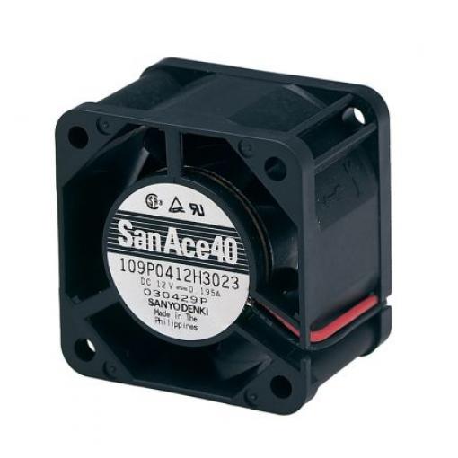 Sanyo Denki Axiální ventilátor, řada: 109P, průtok vzduchu: 27.6 m³/h 4.32 W 24 V dc 180 mA IP68 40 mm 40 mm 28 mm