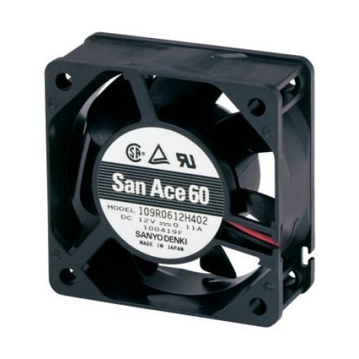 Axiální ventilátor, řada: 109R DC, 60 x 60 x 25mm, průtok vzduchu: 31.8m³/h 1.32W 12 V DC