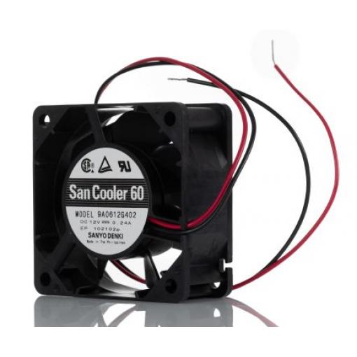 Sanyo Denki Axiální ventilátor, řada: 9A, průtok vzduchu: 27.6 cfm 2.88 W 12 V dc 240 mA IP68 25 mm 60 mm 60 mm