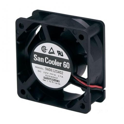 Sanyo Denki Axiální ventilátor, řada: 9A, průtok vzduchu: 31.8 m³/h 1.44 W 24 V dc 60 mA IP68 25 mm 60 mm 60 mm