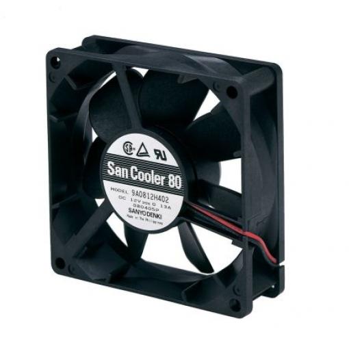 Sanyo Denki Axiální ventilátor, řada: 9A, průtok vzduchu: 61.8 m³/h 1.68 W 24 V dc 70 mA IP68 25 mm 80 mm 80 mm