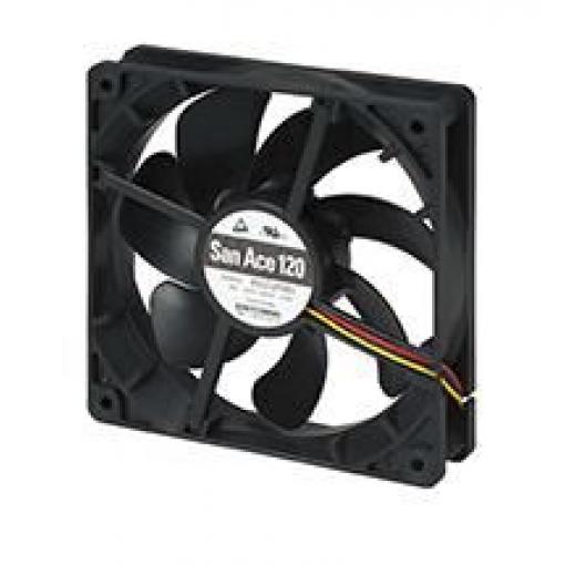 Sanyo Denki Axiální ventilátor, řada: 9S, průtok vzduchu: 99.6 m³/h 1.56 W 12 V dc 130 mA IP68 25 mm 120 mm 120 mm