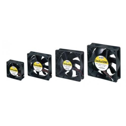 Sanyo Denki Axiální ventilátor, řada: 9WP, průtok vzduchu: 61.8 m³/h 1.56 W 12 V dc 130 mA IP68 25 mm 80 mm 80 mm
