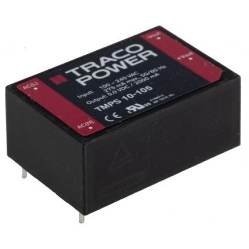 Spínaný napájecí zdroj, počet výstupů: 1 TMPS 10-105 5V dc Montáž na plošný spoj 10 W TMPS 10 TRACOPOWER 264V ac