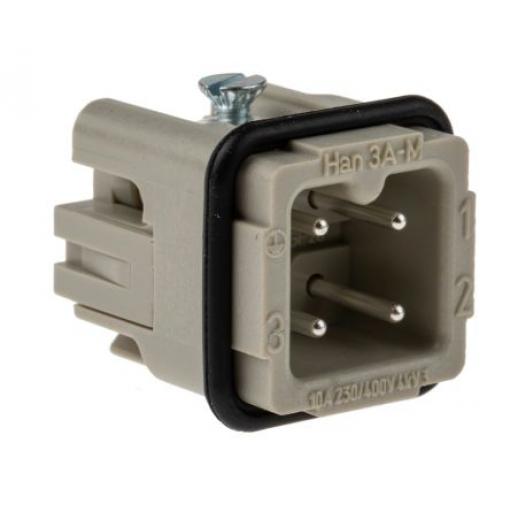 HARTING Vložka napájecího konektoru pro vysoká zatížení 10 A Vnější Han A 3