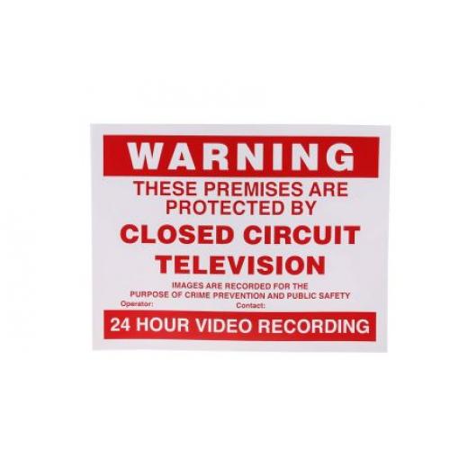 Značka CCTV, Vinyl, Angličtina CCTV Sign, výška: 100 mm, šířka: 130 mm RS PRO