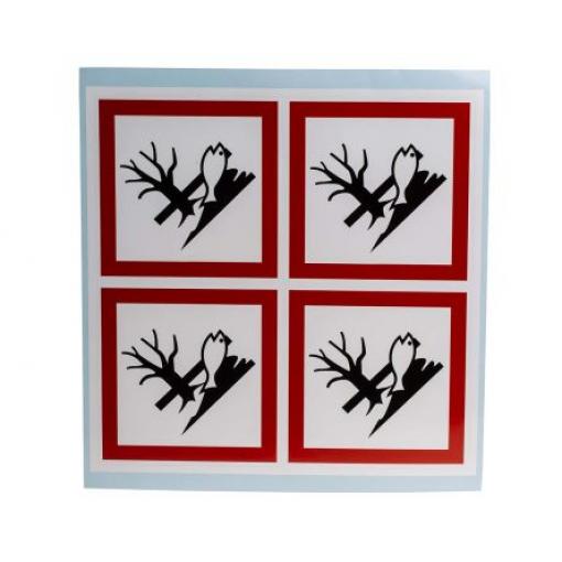 Bezpečnostní štítek, Bílá, Lesklý polymerický vinyl GHS Dangerous RS PRO, výška: 100 mm, šířka: 100 mm