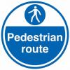 RS PRO Povinná značka, Vinyl, Bílá Pedestrian Route Angličtina Samolepicí