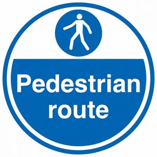RS PRO Povinná značka, Vinyl, Bílá Pedestrian Route Angličtina Samolepicí