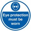 RS PRO Povinná značka, Vinyl, Bílá Eye Protection Must Be Worn Angličtina Samolepicí