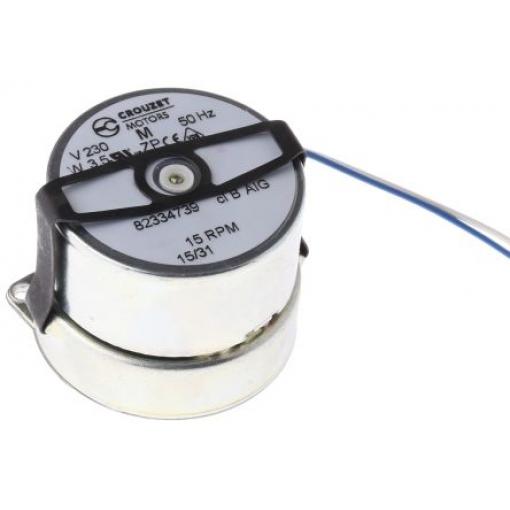 Crouzet Střídavý motor s převodovkou, řada: 82 334 5 Po směru hodinových ručiček 15rpm 3 W Panel 230V