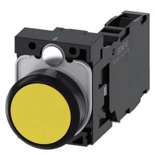 Siemens Tlačítkový spínač, řada: SIRIUS ACT 3SU11 SPDT Deska Okamžité 22 mm 10 A 500 V dc 500 V ac
