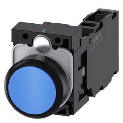 Siemens Tlačítkový spínač, řada: SIRIUS ACT 3SU11 SPDT Přední montáž Okamžité 22 mm 10 A 500 V dc 500 V ac
