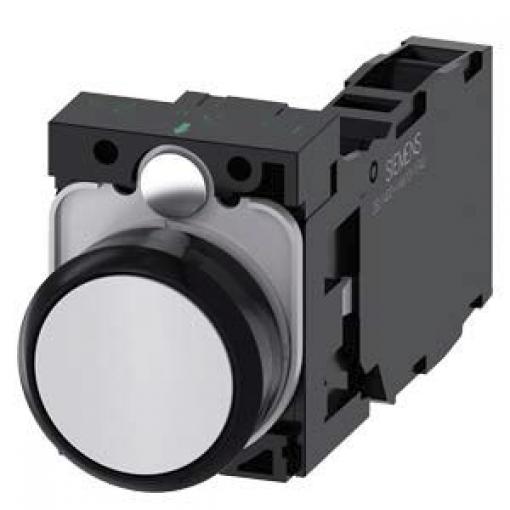 Siemens Tlačítkový spínač, řada: SIRIUS ACT 3SU11 SPDT Deska Okamžité 22 mm 10 A 500 V dc 500 V ac