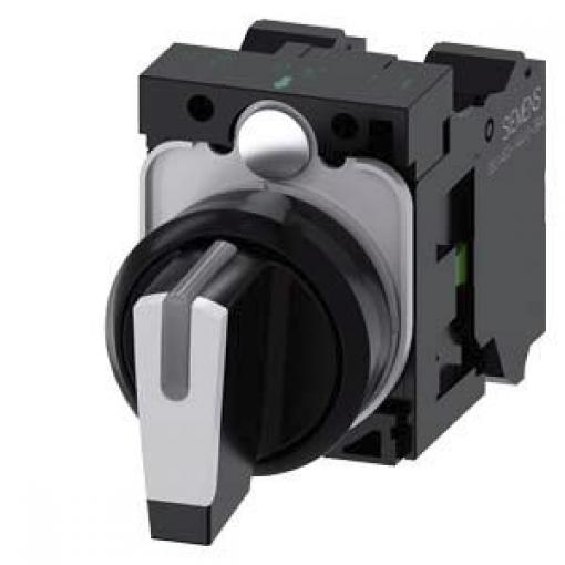Volicí přepínač, řada: SIRIUS ACT 3SU11 Krátká černá rukojeť SPDT, průměr výřezu: 22 mm IP69, IP67, IP66 Siemens
