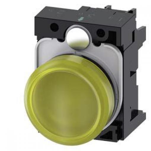 Siemens Indikátor, řada: SIRIUS ACT 3SU11 Montáž do panelu LED Žlutá, průměr výřezu: 22 mm IP20, IP67, IP66, IP69 Kulatý