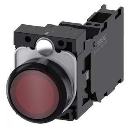 Siemens Tlačítkový spínač, řada: SIRIUS ACT 3SU11 SPDT Přední montáž Okamžité Osvětlené 22 mm 10 A, barva LED: Červená