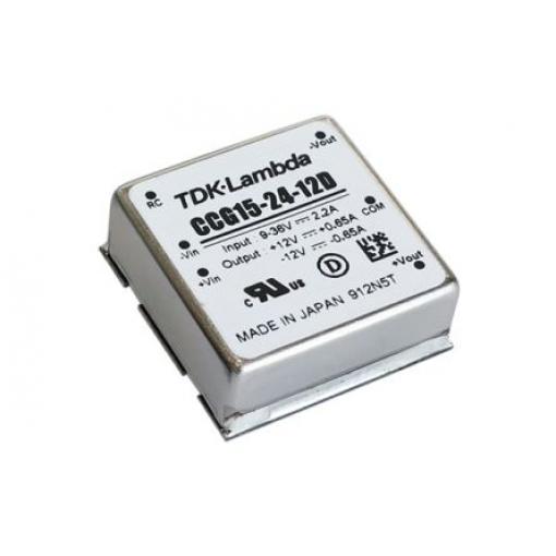 TDK-Lambda Měnič DC/DC CCG15-24-xxD, výstup: 30 V 1.5 kV dc, Vin 36V dc 0.5 A, Vin 9V 9 W 85 °C 85 °C Montáž na plošný