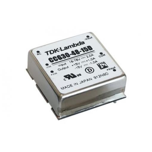 TDK-Lambda Měnič DC/DC CCG30-24-xxD, výstup: 30 V 1.5 kV dc, Vin 36V dc 1 A, Vin 9V 9 W 85 °C 85 °C Montáž na plošný