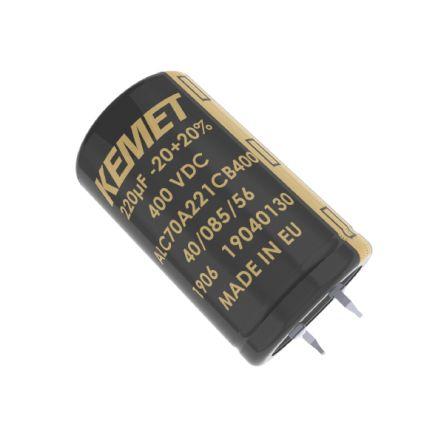 Kondenzátor, řada: ALC70 180 μF ±20 % 778Ω 450V dc, Zacvakávací montáž KEMET