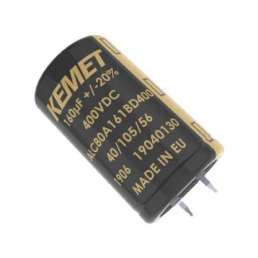 Kondenzátor, řada: ALC80 270 μF ±20 % 496Ω 450 V dc, Zacvakávací montáž KEMET