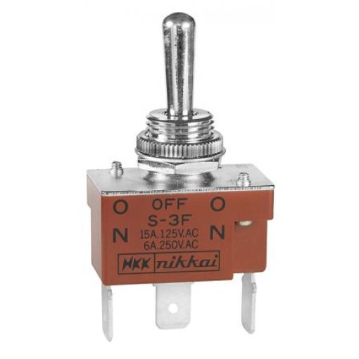NKK Switches Přepínač IP67 Panel SPDT Zap-vyp-zap ovládání 15 A Rychlé připojení 30 V dc