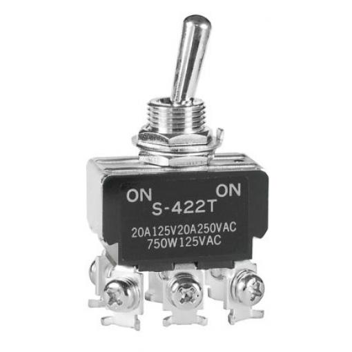 NKK Switches Přepínač IP67 Panel DPDT zap-zap ovládání 20 A Šroub 30 V dc