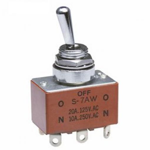NKK Switches Přepínač IP67 Panel DPDT Zap-vyp-zap ovládání 20 A Pájecí 30 V dc
