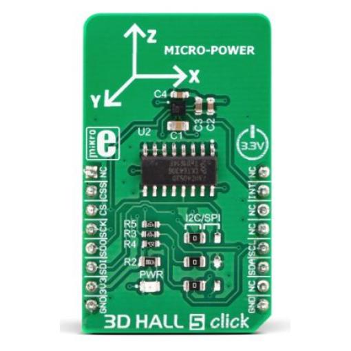 klasifikace: Vyhodnocovací deska 3D Hall 5 Click MIKROE-3197 MikroElektronika