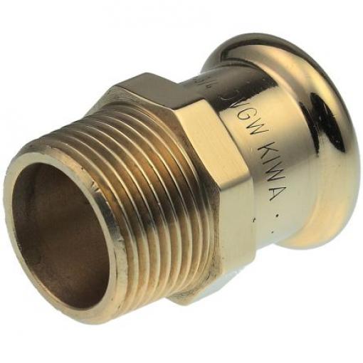 Pegler Yorkshire Měděná tvarovka Přímý Spojka Vnější 1/2 in Lisovací