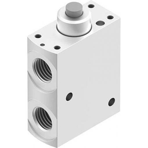 Pneumatický ventil s ručním ovládáním, řada: VMEF Plunžr G 1/4 G, materiál tělesa: Hliníková slitina 8031300, teplotní